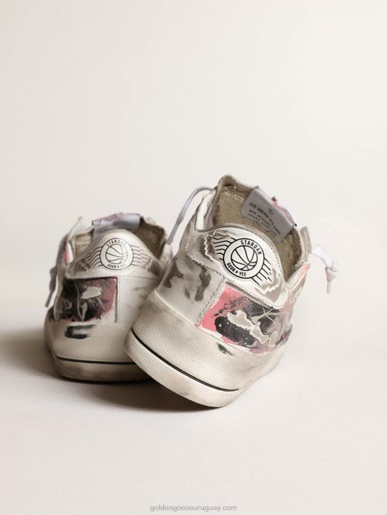 mujer stardan lab en cuero con salpicaduras de pintura por toda la superficieGolden Goose 02H6214