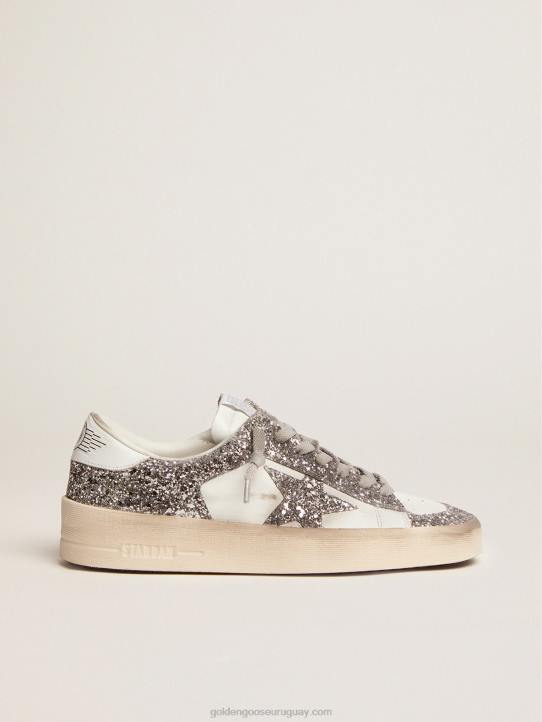 mujer zapatillas stardan con purpurina plateadaGolden Goose 02H6105