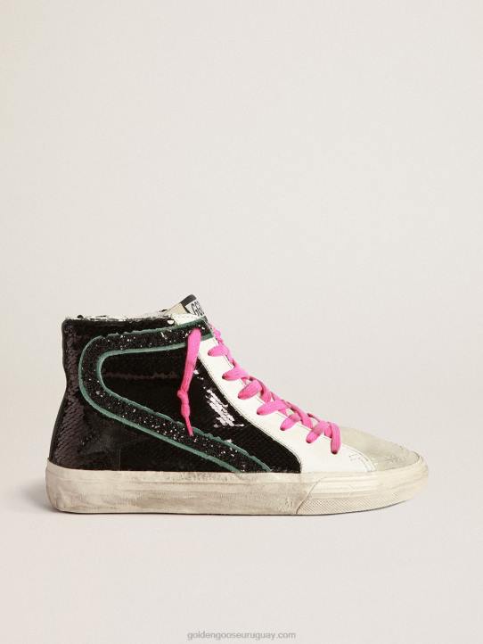 mujer zapatillas deportivas con lentejuelas negrasGolden Goose 02H642