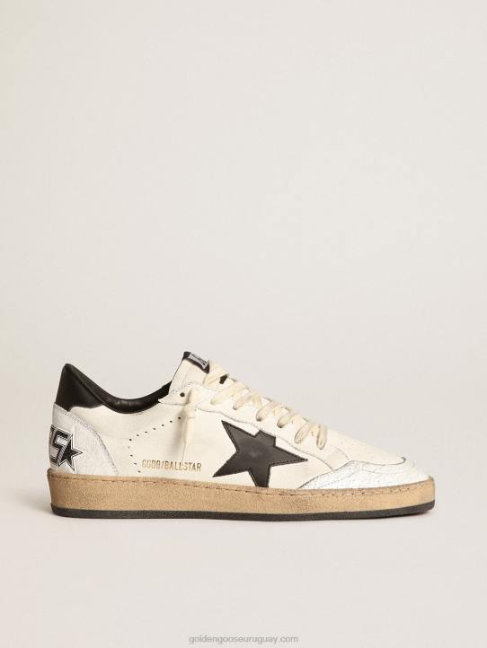 mujer Zapatillas Ball Star de napa blanca con estrella de cuero negro y refuerzo en el talónGolden Goose 02H645