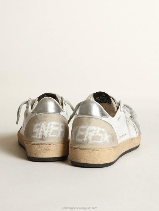 mujer Zapatillas ball star lab de piel blanca con estrella perforadaGolden Goose 02H662