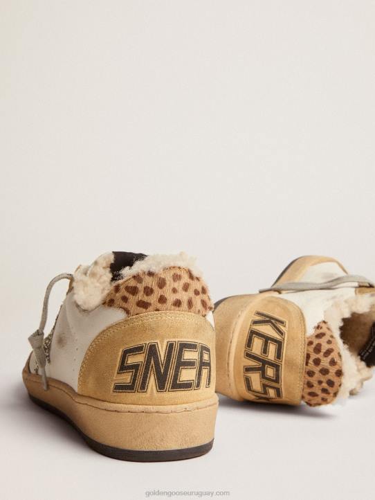 mujer Zapatillas deportivas ball star de napa con estrella de purpurina e interior de borregoGolden Goose 02H6133