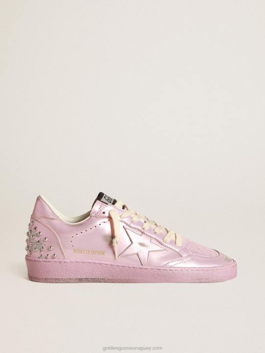 mujer ball star lab de piel laminada rosa con tachuelasGolden Goose 02H6282
