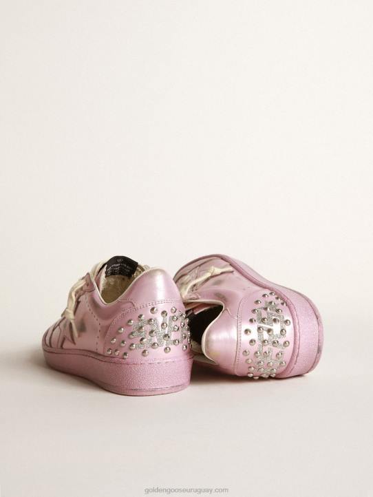 mujer ball star lab de piel laminada rosa con tachuelasGolden Goose 02H6282
