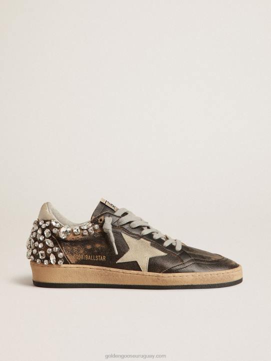 mujer estrella bola en cuero negro con decoración de cristalGolden Goose 02H6141