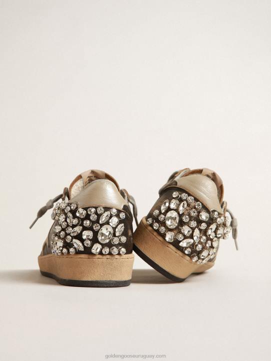 mujer estrella bola en cuero negro con decoración de cristalGolden Goose 02H6141