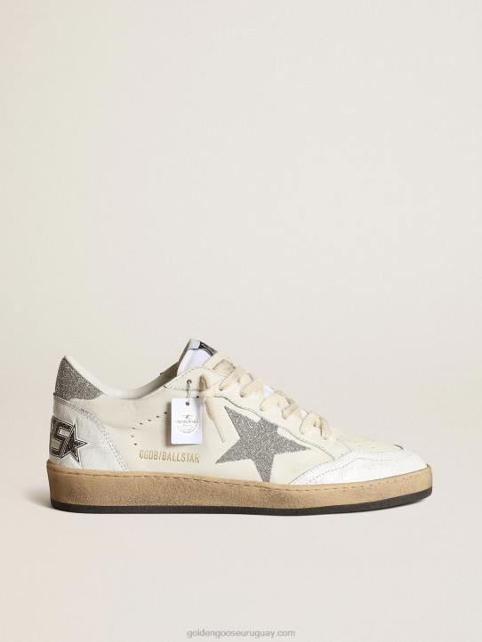 mujer estrella de bola blanca con una estrella de cristal swarovski y refuerzo en el talónGolden Goose 02H6194