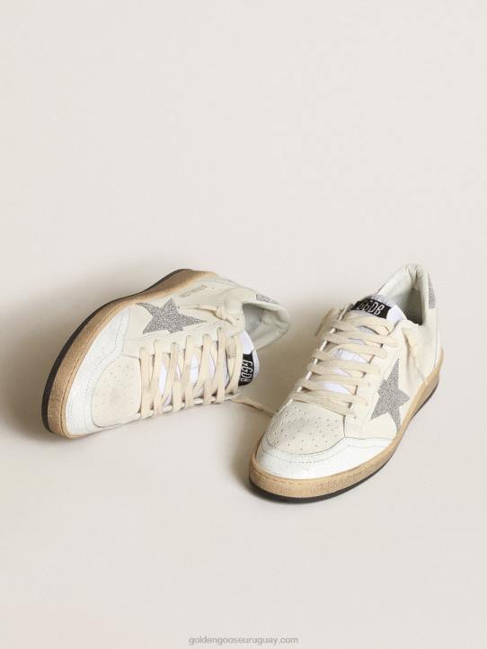 mujer estrella de bola blanca con una estrella de cristal swarovski y refuerzo en el talónGolden Goose 02H6194