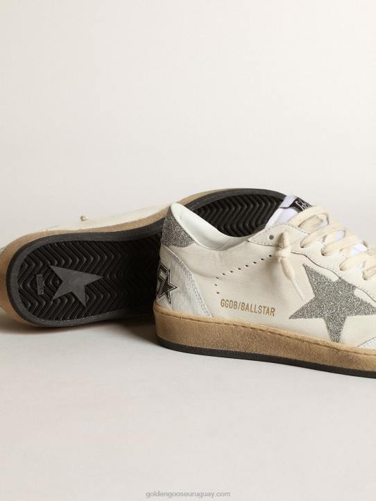 mujer estrella de bola blanca con una estrella de cristal swarovski y refuerzo en el talónGolden Goose 02H6194