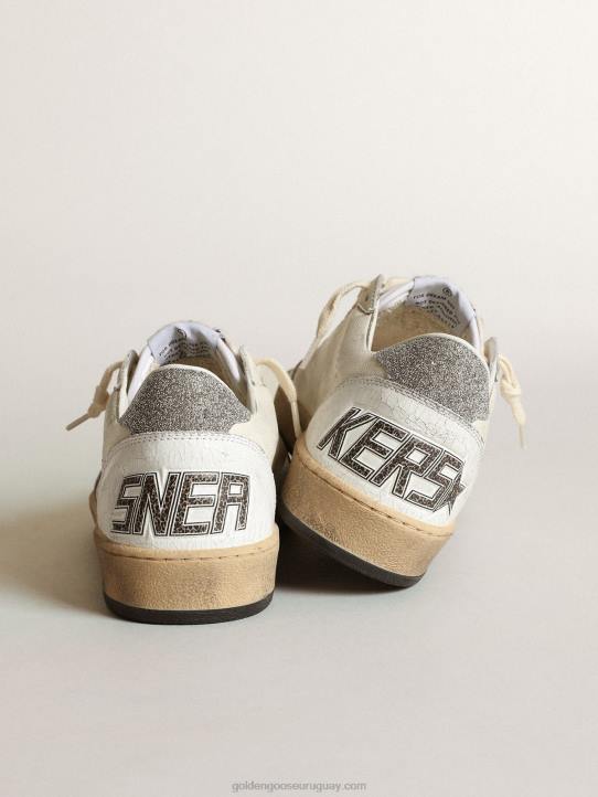 mujer estrella de bola blanca con una estrella de cristal swarovski y refuerzo en el talónGolden Goose 02H6194