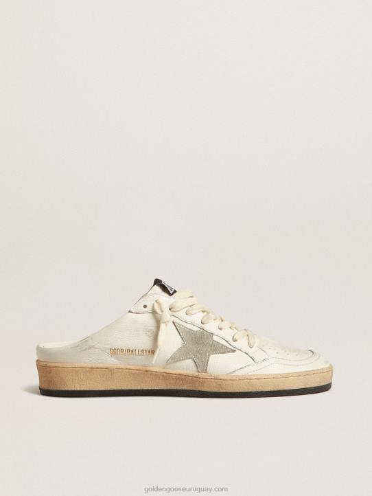 mujer zuecos ball star de napa con estrella de ante gris hieloGolden Goose 02H6144
