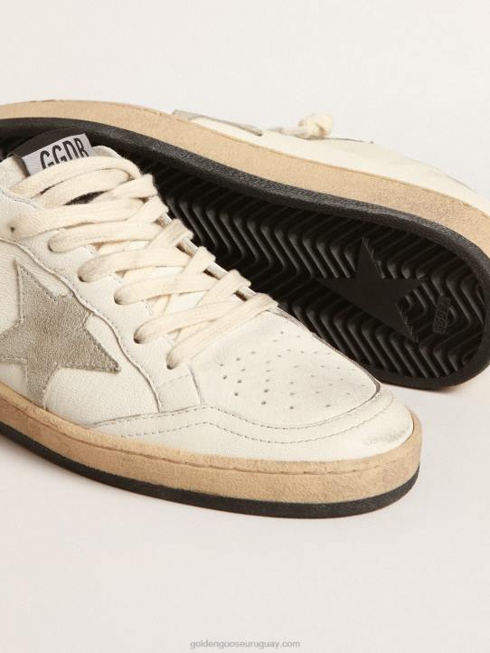 mujer zuecos ball star de napa con estrella de ante gris hieloGolden Goose 02H6144