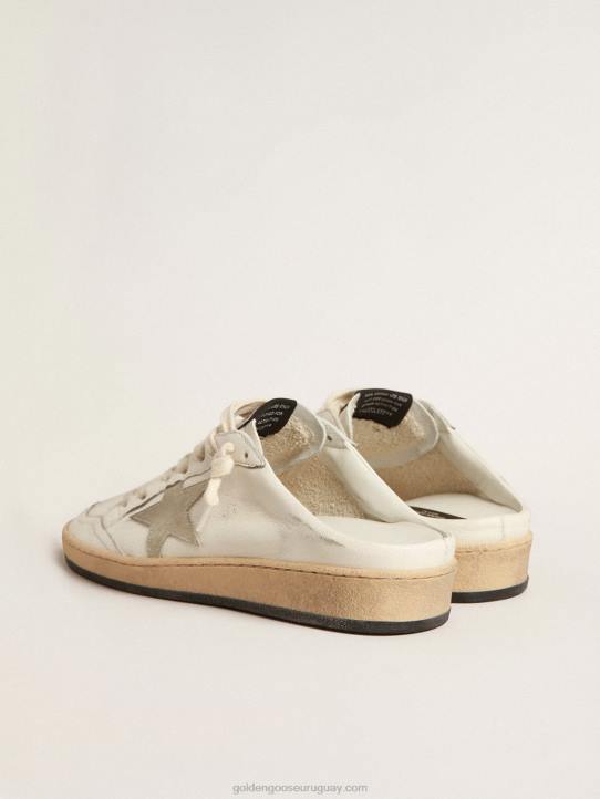 mujer zuecos ball star de napa con estrella de ante gris hieloGolden Goose 02H6144