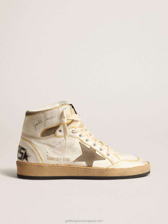 mujer sky-star de napa blanca con estrella de ante gris tórtolaGolden Goose 02H6179