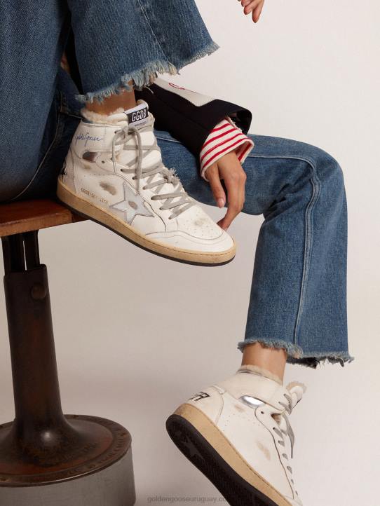 mujer zapatillas sky-star con firma en el tobillo y forro de borregoGolden Goose 02H6126