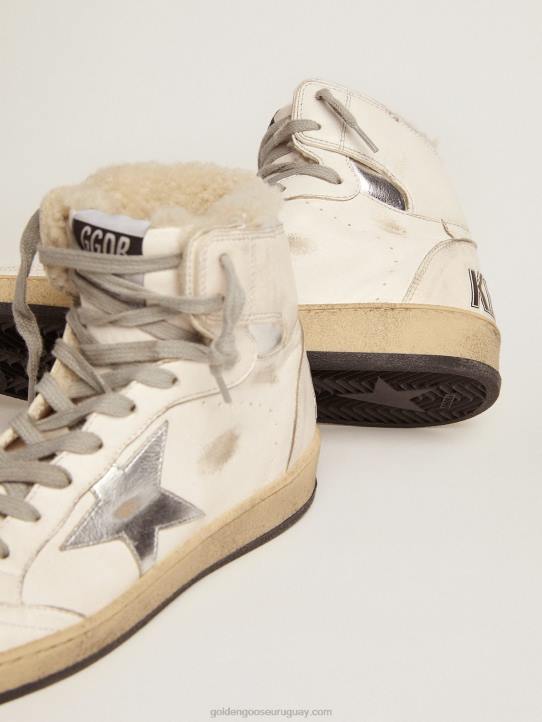mujer zapatillas sky-star con firma en el tobillo y forro de borregoGolden Goose 02H6126