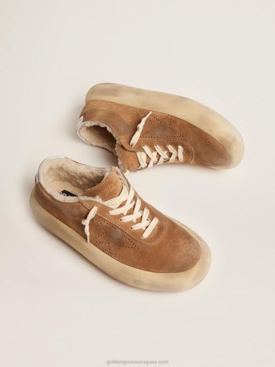 mujer Zapato space-star de ante color tabaco con interior de borregoGolden Goose 02H6178
