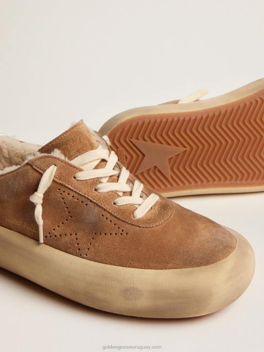 mujer Zapato space-star de ante color tabaco con interior de borregoGolden Goose 02H6178
