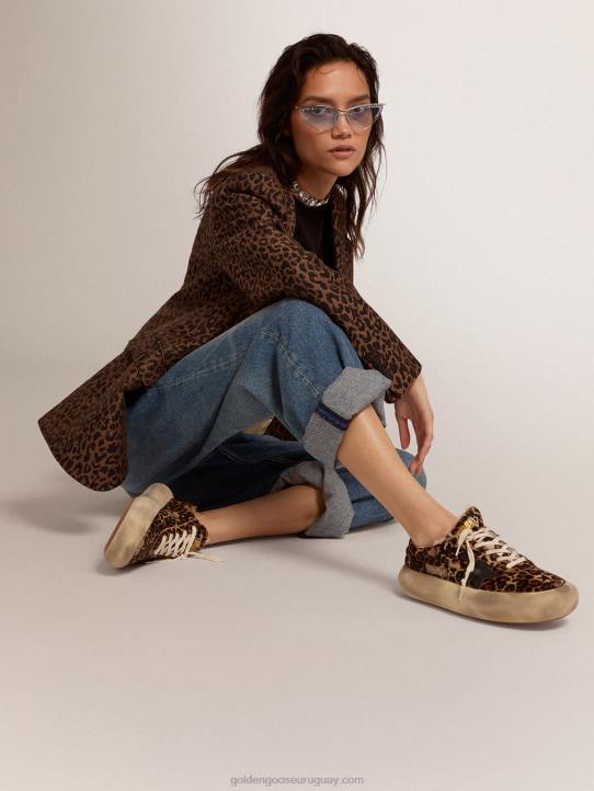 mujer zapatos space-star de piel de potro animal print con forro de borregoGolden Goose 02H6154