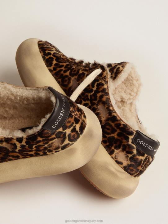mujer zapatos space-star de piel de potro animal print con forro de borregoGolden Goose 02H6154