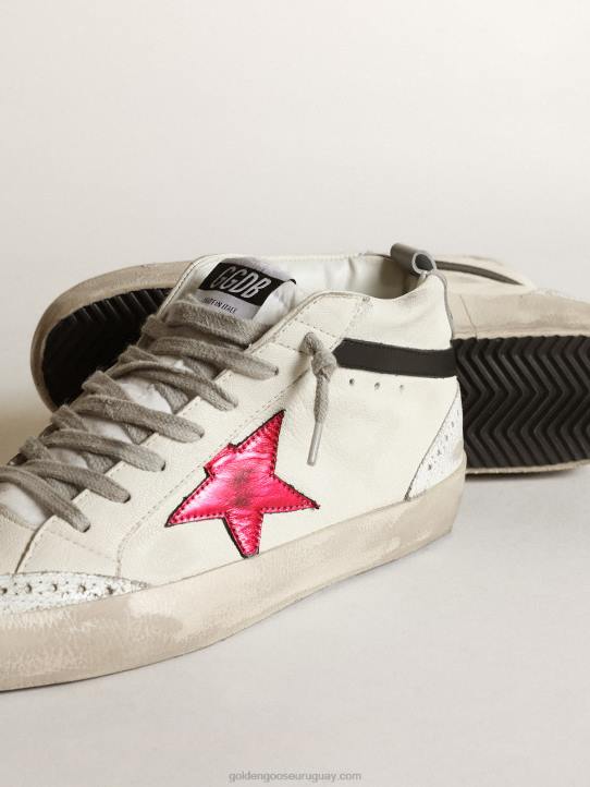 mujer estrella intermedia con estrella de cuero laminado rosa y destello negroGolden Goose 02H6231