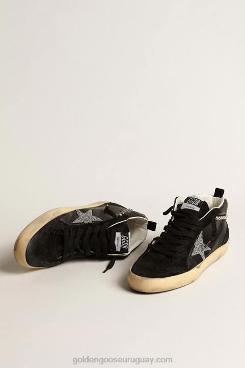 mujer mid star de napa y ante negro con estrella de cristal de swarovskiGolden Goose 02H6161
