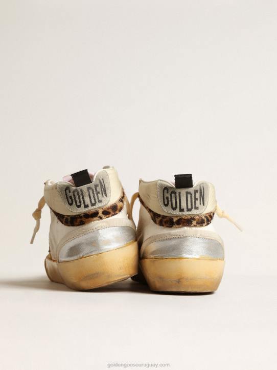 mujer mid star ltd con inserciones de cuero plateado metalizado y estrella rosaGolden Goose 02H6142