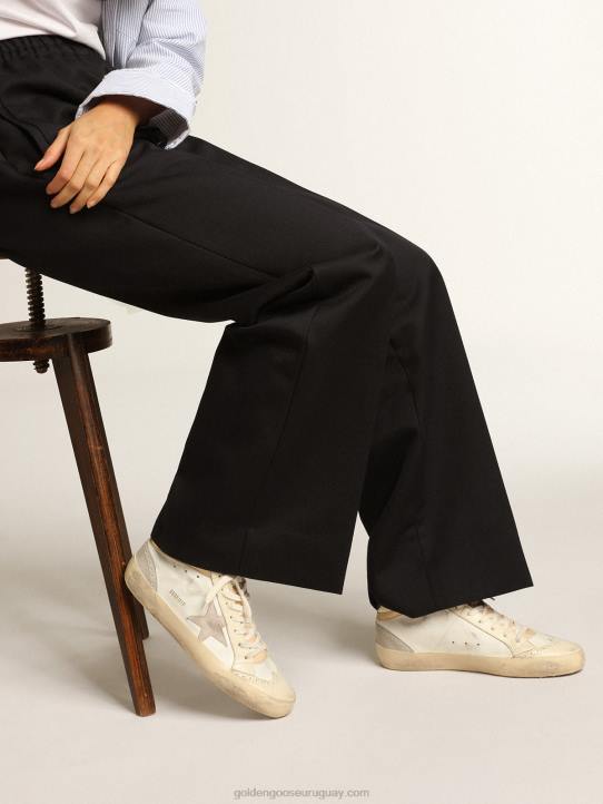 mujer zapatillas mid star con estrella de ante gris claro y destello de piel dorada efecto cromoGolden Goose 02H6139