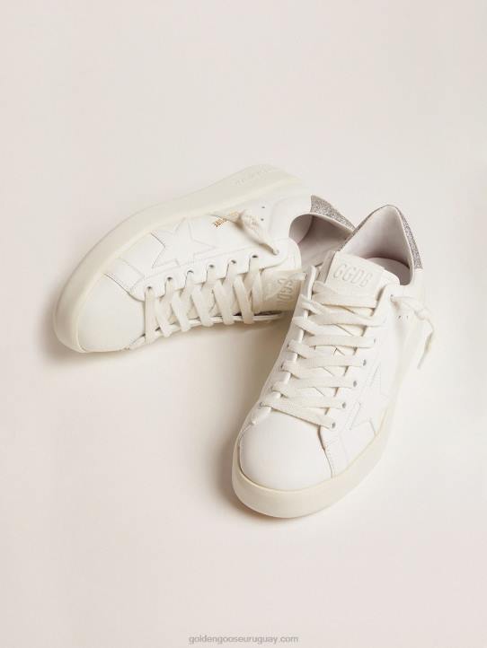 mujer zapatillas purestar con refuerzo plateado brillante en el talónGolden Goose 02H6138