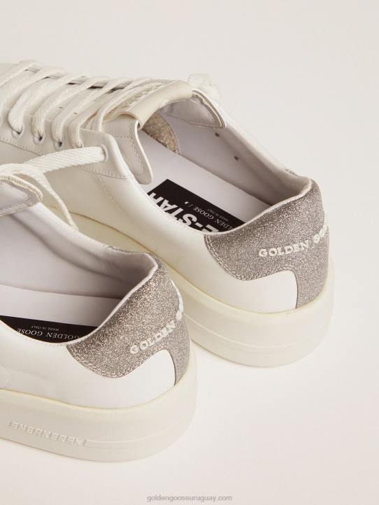 mujer zapatillas purestar con refuerzo plateado brillante en el talónGolden Goose 02H6138