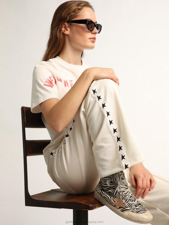 mujer Deportivas francy penstar ltd de piel de potro con estampado de cebra y estrella de ante color tabacoGolden Goose 02H6119