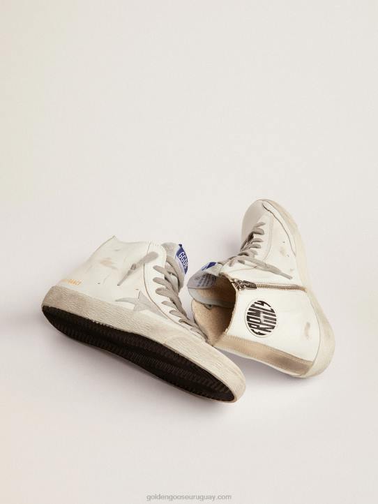 mujer zapatillas francy de piel con estrella de anteGolden Goose 02H6182