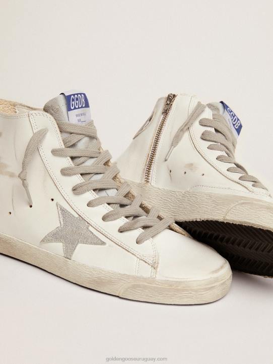 mujer zapatillas francy de piel con estrella de anteGolden Goose 02H6182