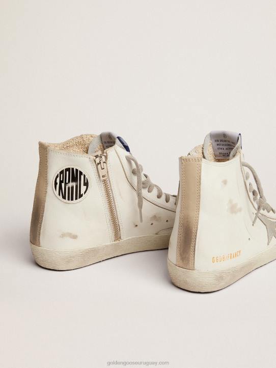 mujer zapatillas francy de piel con estrella de anteGolden Goose 02H6182
