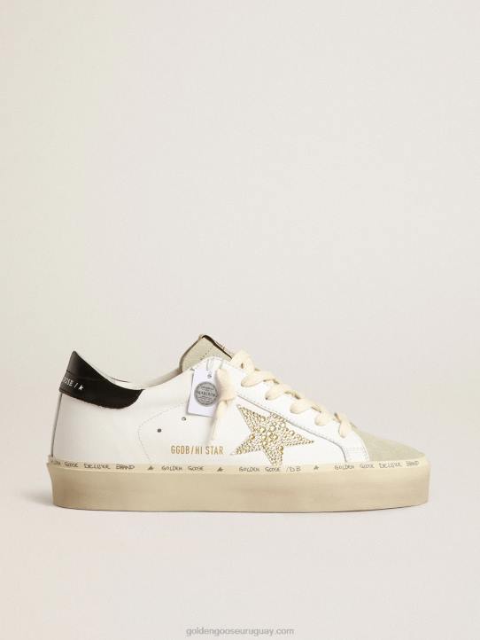mujer hola estrella con estrella de cristal swarovski y refuerzo negro en el talónGolden Goose 02H6193