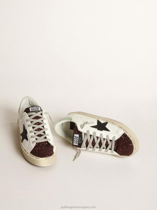 mujer zapatillas hi-star blancas con inserto brillante y estrella negraGolden Goose 02H675