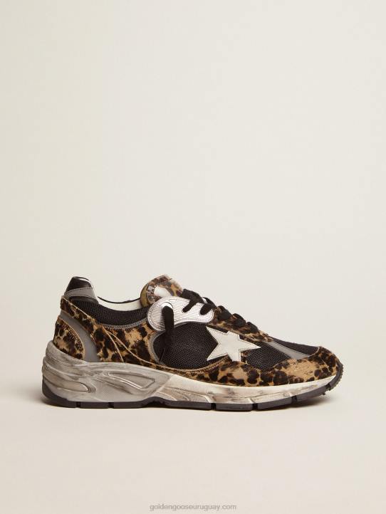 mujer zapatillas dad-star de piel de potro con estampado de leopardoGolden Goose 02H689