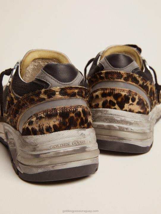 mujer zapatillas dad-star de piel de potro con estampado de leopardoGolden Goose 02H689