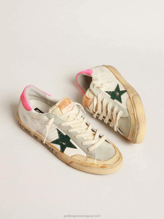 mujer Super-star penstar con estrella verde y refuerzo de talón de langosta fluorescenteGolden Goose 02H6188
