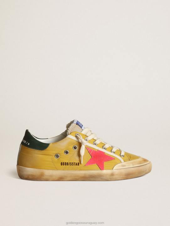 mujer Zapatillas super-star penstar de nailon color mostaza con estrella de ante color langosta fluorescenteGolden Goose 02H631