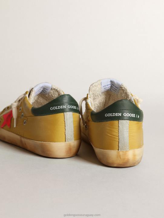 mujer Zapatillas super-star penstar de nailon color mostaza con estrella de ante color langosta fluorescenteGolden Goose 02H631