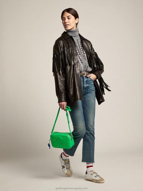 mujer deportivas old school con estrella de piel de potro con estampado de cebra y refuerzo del talón con purpurina rojaGolden Goose 02H630
