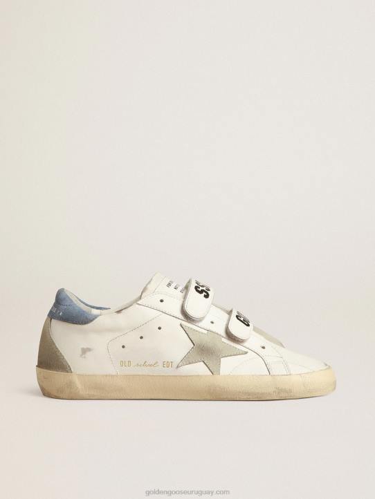 mujer old school con estrella de ante gris hielo y refuerzo del talón azul claroGolden Goose 02H6185
