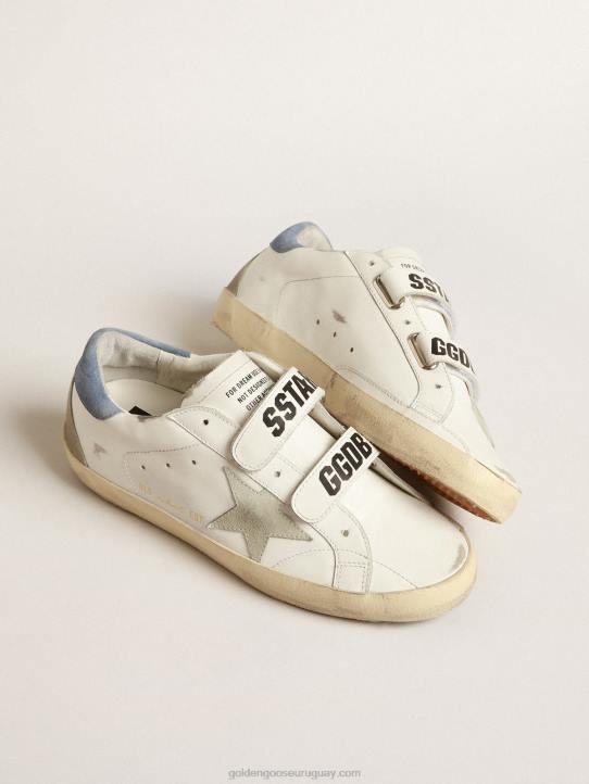 mujer old school con estrella de ante gris hielo y refuerzo del talón azul claroGolden Goose 02H6185