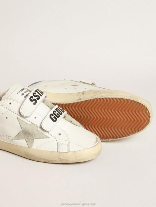 mujer old school con estrella de ante gris hielo y refuerzo del talón azul claroGolden Goose 02H6185