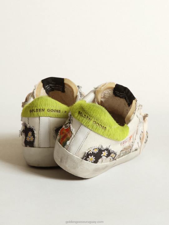 mujer super-star lab con estampados multicolores y estrella de cuero blancoGolden Goose 02H6170