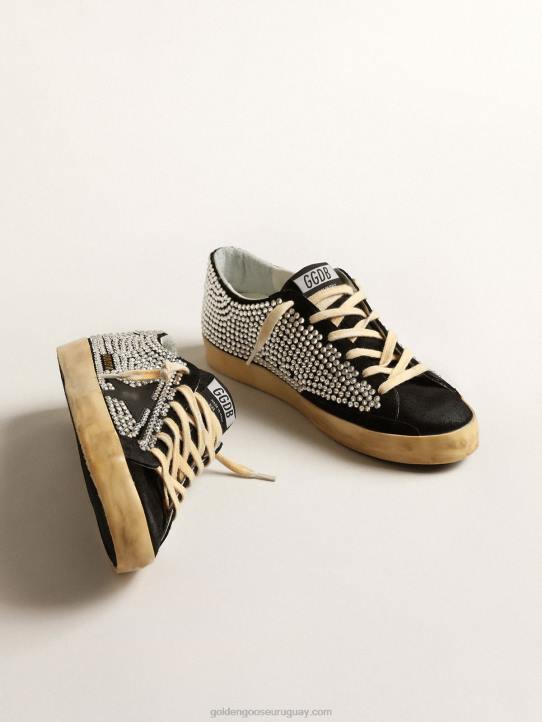 mujer super-star ltd con cristales swarovski y estrella de cuero negroGolden Goose 02H6235