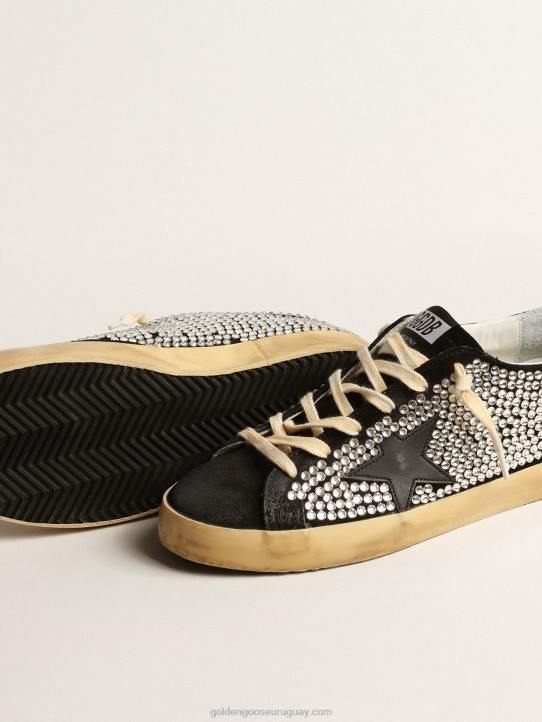 mujer super-star ltd con cristales swarovski y estrella de cuero negroGolden Goose 02H6235