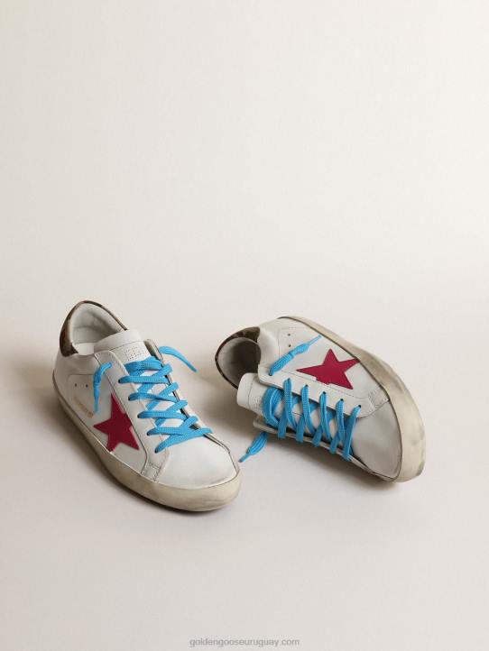 mujer super-star ltd con estrella de ante fucsia y refuerzo de camuflaje en el talónGolden Goose 02H6239