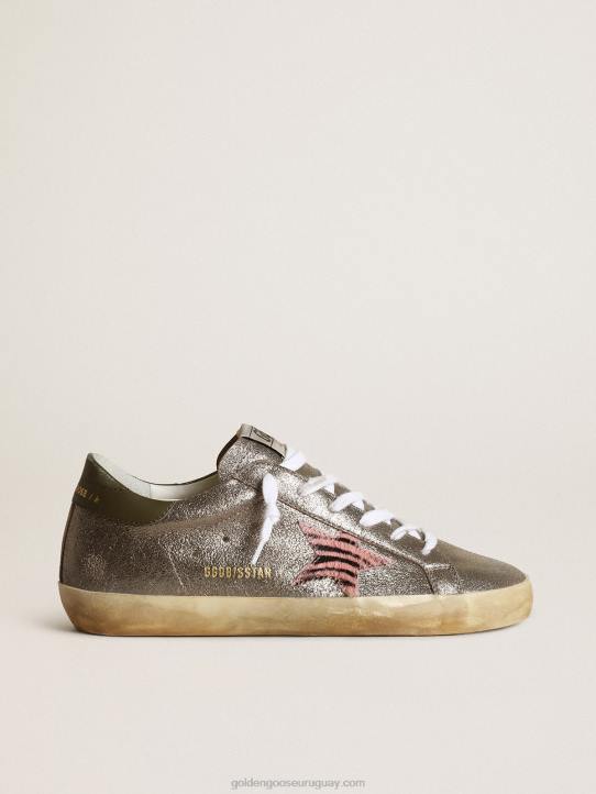 mujer super-star ltd de ante laminado gris con estrella de piel de potroGolden Goose 02H6244